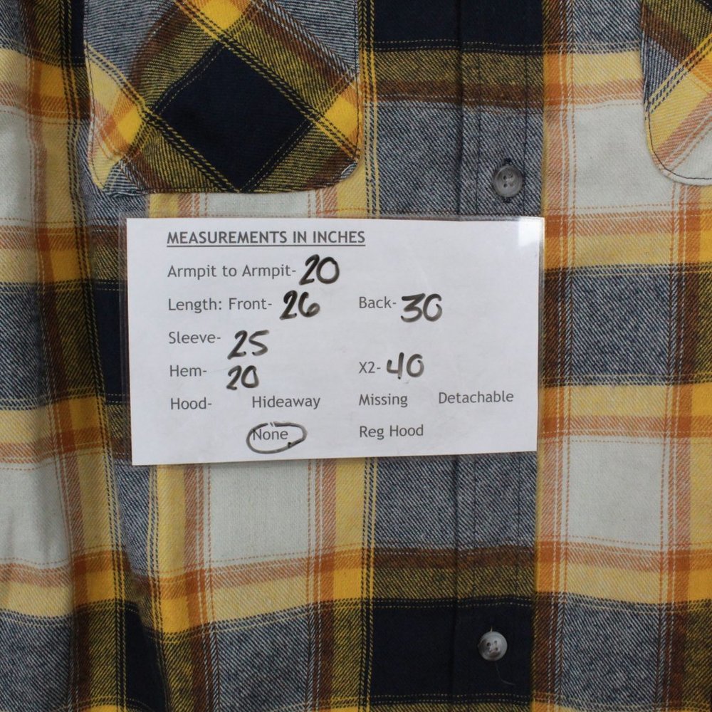 NWT Stoic Flannel Plaid Shirt Small Navy and Gold Heavyweight Outdoor Button Up - Picture 10 of 10